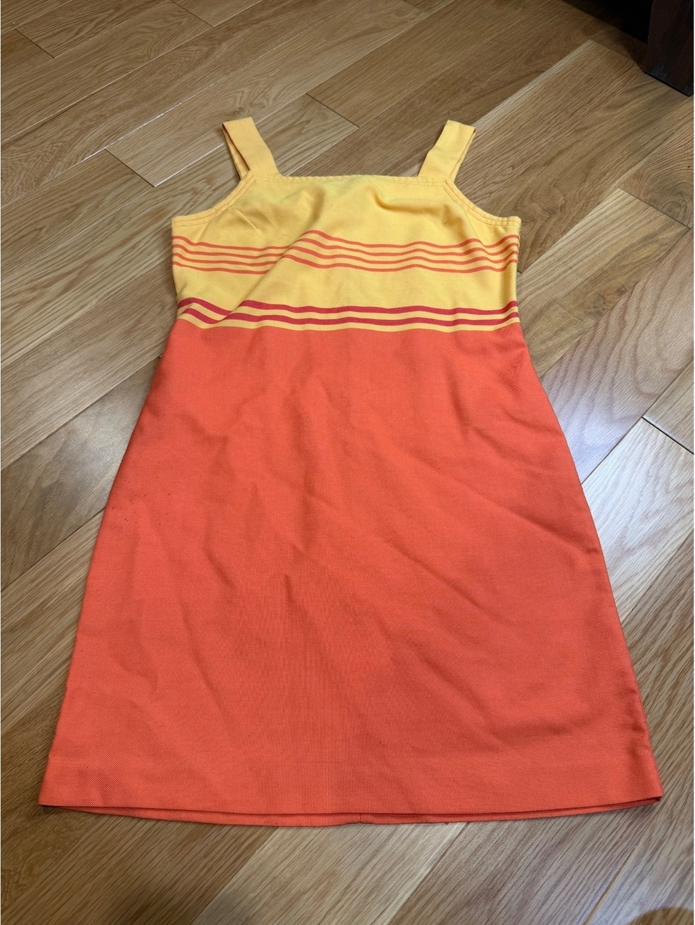 Vintage Gap Square Neck Colorblock Striped Dress